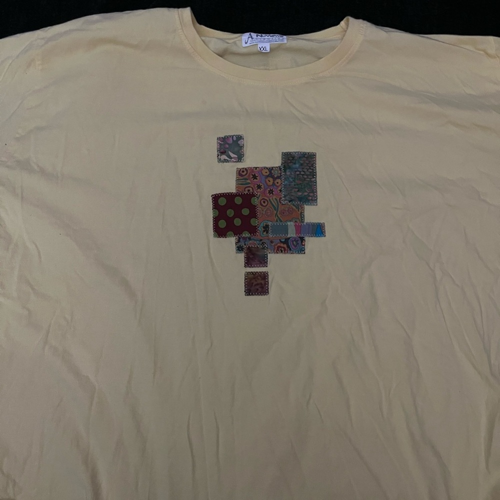 Butter Yellow Patchwork Graphic Tee